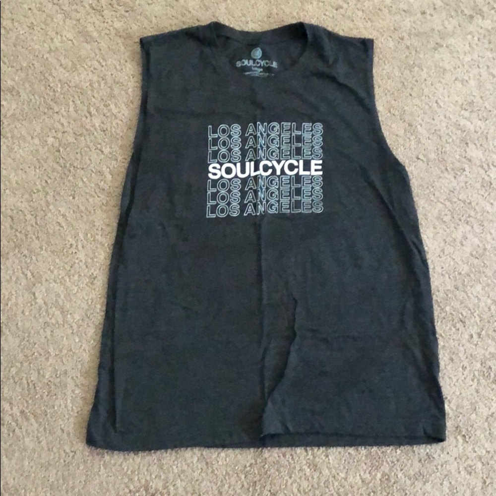 SoulCycle Los Angeles gray muscle tank sz L